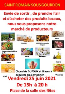 Marché des producteurs locaux de Saint-Romain-sous-Gourdon