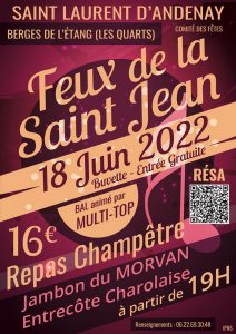 « Feux de la St Jean 2022 » à Saint Laurent-d’Andenay (Sortir)