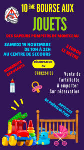 10ième BOURSE AUX JOUETS des Sapeurs Pompiers de Montceau les Mines