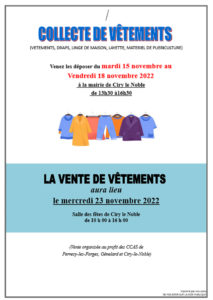 Collecte de vêtements à Ciry-le-Noble