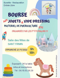 Bourse aux jouets et vide dressing à Saint-Firmin