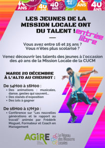 La mission locale de la CUCM à 40 ans !