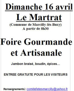 Foire gourmande et artisanale à Marcilly-les-Buxy