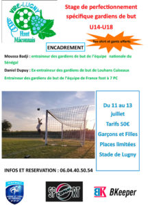 Stage de perfectionnement de gardiens de but U14-U18