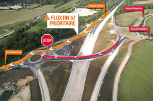 Travaux de mise à 2×2 voies de la RN57 entre l’échangeur de la gare TGV et Devecey