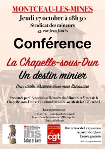Montceau-les-mines : Conférence au Syndicat des mineurs