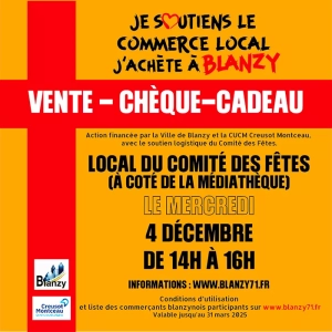 Opération « Chèques-cadeaux Noël 2024 à Blanzy »