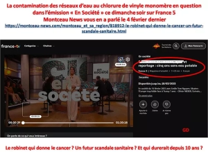L’émission de France 5 « En Question » revient sur la contamination des réseaux d’eau au chlorure de vinyle monomère