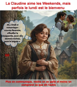 La Claudine aime les Week-ends, mais parfois le lundi est le bienvenu