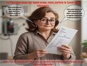 La Claudine aime les week-ends, mais parfois le lundi est le bienvenu.