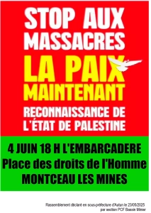Montceau-les-Mines : Rassemblement pour Gaza