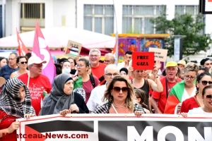 Montceau-les-Mines – manifestation de soutien  à la Palestine