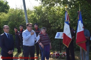 Blanzy, Inauguration de la Stèle dite du Brûlard : François, René et Suzanne Gillot, fauchés par la barbarie nazie