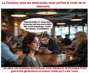 La Claudine aime les week-ends, mais parfois le lundi est le bienvenu.