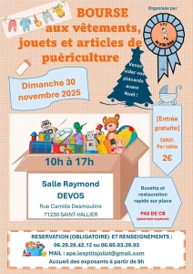 Saint-Vallier : bourse au jouets, vêtements et articles de puériculture