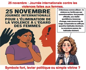 25 novembre : Journée internationale contre les violences faites aux femmes.