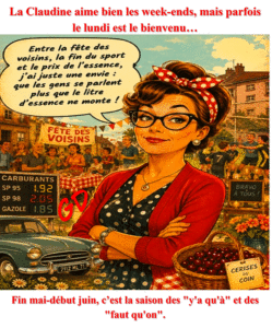 La Claudine aime bien les week-ends, mais parfois le lundi est le bienvenu…