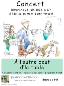 Concert de l&rsquo;ensemble « A l&rsquo;autre bout d&rsquo;la table » à Mont Saint Vincent