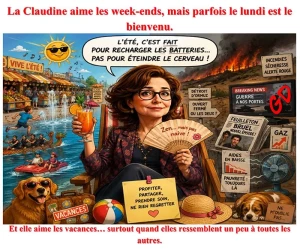 La Claudine aime les week-ends, mais parfois le lundi est le bienvenu.