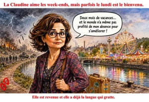 La Claudine aime les week-ends, mais parfois le lundi est le bienvenu.